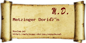 Metzinger Dorián névjegykártya